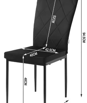 Set van 4 Keukenstoelen met Hoge Rugleuning – Gestoffeerde Eetkamerstoelen met Metalen Poten, Modern en Comfortabel