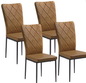 Set van 4 Keukenstoelen met Hoge Rugleuning – Gestoffeerde Eetkamerstoelen met Metalen Poten, Modern en Comfortabel