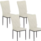 Set van 4 Keukenstoelen met Hoge Rugleuning – Gestoffeerde Eetkamerstoelen met Metalen Poten, Modern en Comfortabel