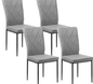 Set van 4 Keukenstoelen met Hoge Rugleuning – Gestoffeerde Eetkamerstoelen met Metalen Poten, Modern en Comfortabel