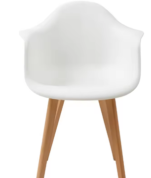 Set van 2 Kunststof Eetkamerstoelen – Scandinavisch Design met Beukenhouten Poten