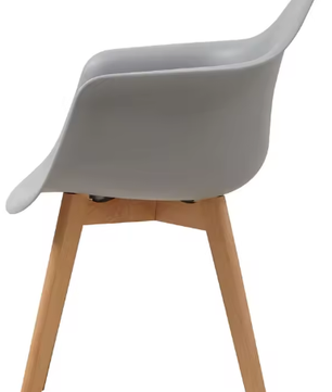 Set van 2 Kunststof Eetkamerstoelen – Scandinavisch Design met Beukenhouten Poten