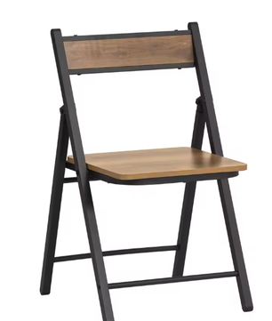 Opvouwbare Klapstoel – Metaal & Houtlook, Compact en Stevig