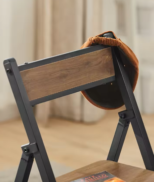 Opvouwbare Klapstoel – Metaal & Houtlook, Compact en Stevig