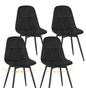 Set van 4 Draaibare Eetkamerstoelen – Fluweel/Kunstleer, Ergonomisch, Metalen Frame