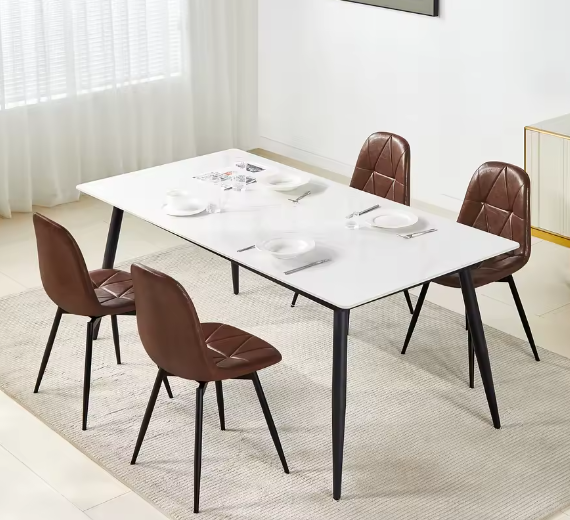 Set van 4 Draaibare Eetkamerstoelen – Fluweel/Kunstleer, Ergonomisch, Metalen Frame