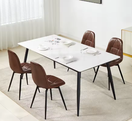 Set van 4 Draaibare Eetkamerstoelen – Fluweel/Kunstleer, Ergonomisch, Metalen Frame