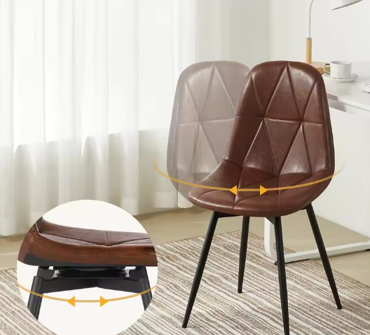 Set van 4 Draaibare Eetkamerstoelen – Fluweel/Kunstleer, Ergonomisch, Metalen Frame