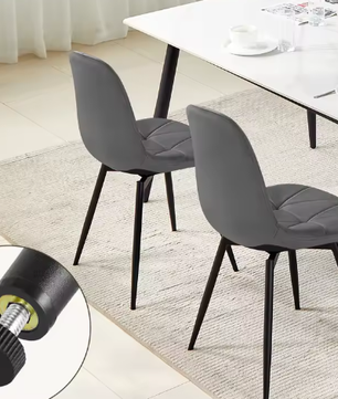 Set van 4 Draaibare Eetkamerstoelen – Fluweel/Kunstleer, Ergonomisch, Metalen Frame