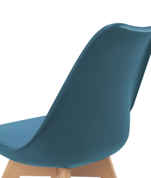 Set van 6 Scandinavische Eetkamerstoelen – PU Gewatteerde Zitting & Beukenhouten Poten