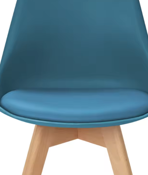 Set van 6 Scandinavische Eetkamerstoelen – PU Gewatteerde Zitting & Beukenhouten Poten
