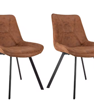 Set van 2 Ergonomische Eetkamerstoelen – Armleuning, Waterdicht, Krasbestendig, Gestoffeerd