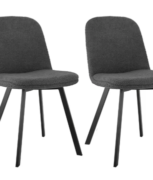 Set van 2 Ergonomische Eetkamerstoelen – Armleuning, Waterdicht, Krasbestendig, Gestoffeerd