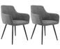 Set van 2 Ergonomische Eetkamerstoelen – Armleuning, Waterdicht, Krasbestendig, Gestoffeerd