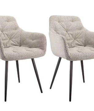 Set van 2 Ergonomische Eetkamerstoelen – Armleuning, Waterdicht, Krasbestendig, Gestoffeerd