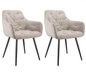 Set van 2 Ergonomische Eetkamerstoelen – Armleuning, Waterdicht, Krasbestendig, Gestoffeerd