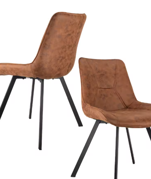 Set van 2 Ergonomische Eetkamerstoelen – Armleuning, Waterdicht, Krasbestendig, Gestoffeerd