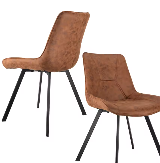 Set van 2 Ergonomische Eetkamerstoelen – Armleuning, Waterdicht, Krasbestendig, Gestoffeerd