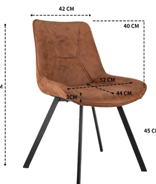Set van 2 Ergonomische Eetkamerstoelen – Armleuning, Waterdicht, Krasbestendig, Gestoffeerd
