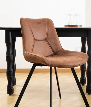 Set van 2 Ergonomische Eetkamerstoelen – Armleuning, Waterdicht, Krasbestendig, Gestoffeerd
