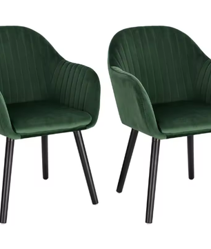 Set van 2 Gestoffeerde Eetkamerstoelen – Armleuning, Ergonomisch, Modern