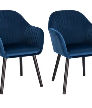 Set van 2 Gestoffeerde Eetkamerstoelen – Armleuning, Ergonomisch, Modern