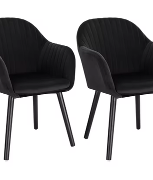 Set van 2 Gestoffeerde Eetkamerstoelen – Armleuning, Ergonomisch, Modern