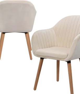 Set van 2 Gestoffeerde Eetkamerstoelen – Armleuning, Ergonomisch, Modern