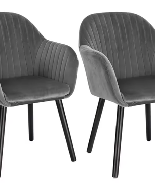 Set van 2 Gestoffeerde Eetkamerstoelen – Armleuning, Ergonomisch, Modern