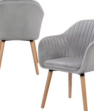 Set van 2 Gestoffeerde Eetkamerstoelen – Armleuning, Ergonomisch, Modern