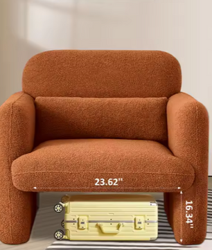 Moderne Clubstoel met Kussen – Gestoffeerde Fauteuil met Vleugels voor Slaapkamer of Kantoor