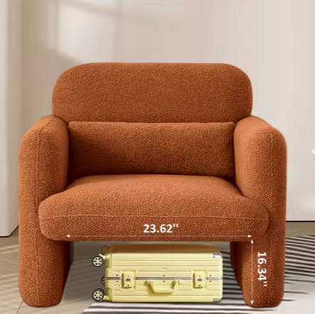 Moderne Clubstoel met Kussen – Gestoffeerde Fauteuil met Vleugels voor Slaapkamer of Kantoor