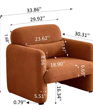 Moderne Clubstoel met Kussen – Gestoffeerde Fauteuil met Vleugels voor Slaapkamer of Kantoor