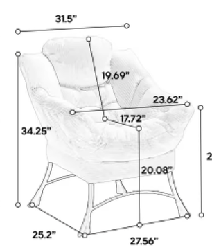 Moderne Lounge Luie Stoel met Armleuningen en Voetensteun – Gestoffeerde Fauteuil