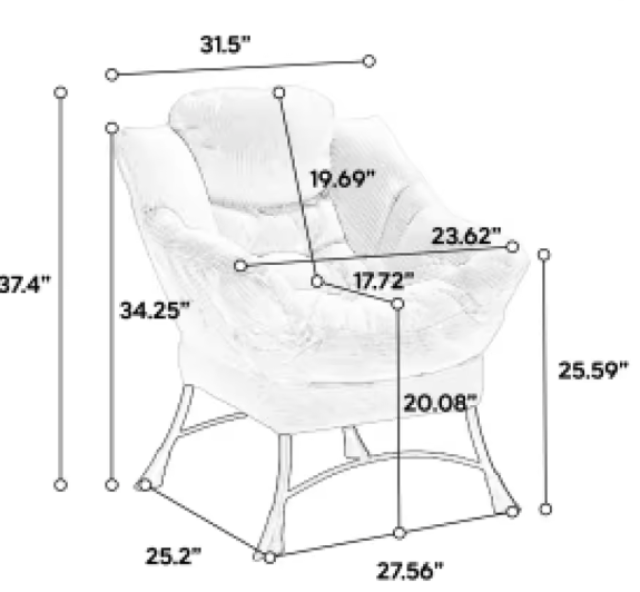 Moderne Lounge Luie Stoel met Armleuningen en Voetensteun – Gestoffeerde Fauteuil