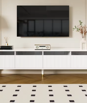 Modern houten tv-meubel 178 cm – Minimalistisch design met 4 lades en kabelbeheer