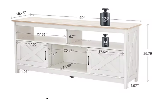 Moderne TV-Kast met Opbergvakken en USB – Geschikt tot 65 inch