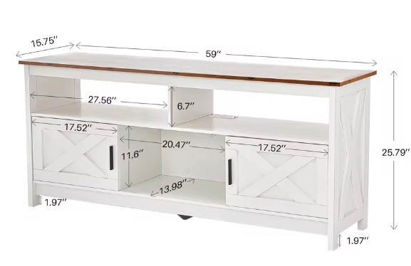 Moderne TV-Kast met Opbergvakken en USB – Geschikt tot 65 inch