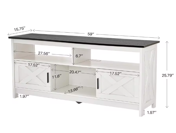 Moderne TV-Kast met Opbergvakken en USB – Geschikt tot 65 inch