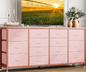 63" Zwart Dressoir TV-Meubel met 14 Lades & Stopcontacten