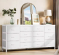 63" Zwart Dressoir TV-Meubel met 14 Lades & Stopcontacten