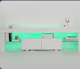 Modern Wit 160 cm TV-meubel – Hoogglans TV-standaard met RGB LED-verlichting
