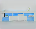 Modern Wit 160 cm TV-meubel – Hoogglans TV-standaard met RGB LED-verlichting
