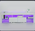 Modern Wit 160 cm TV-meubel – Hoogglans TV-standaard met RGB LED-verlichting