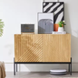Stijlvol Modern Dressoir met 2 Deuren en 3 Lades, Metalen Poten, TV-Meubel en Buffetkast voor Woonkamer en Eetkamer – H75 x B140 x D40 cm