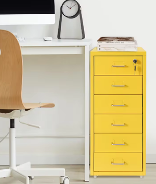 Afsluitbare Rollende Metalen Archiefkast – 6 Lades met Wielen voor Thuiskantoor