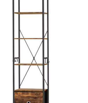 Vloerstaande Boekenkast – 5 Planken Metalen Frame Opbergorganisator