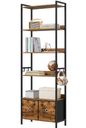Vloerstaande Boekenkast – 5 Planken Metalen Frame Opbergorganisator