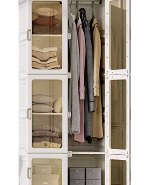 Draagbare Kledingkast 590L – Opbergkast Wit 69x50x170cm