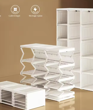 Draagbare Kledingkast 590L – Opbergkast Wit 69x50x170cm